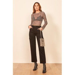 Reformation Gia Black Cotton Cargo Pants - Sz 29